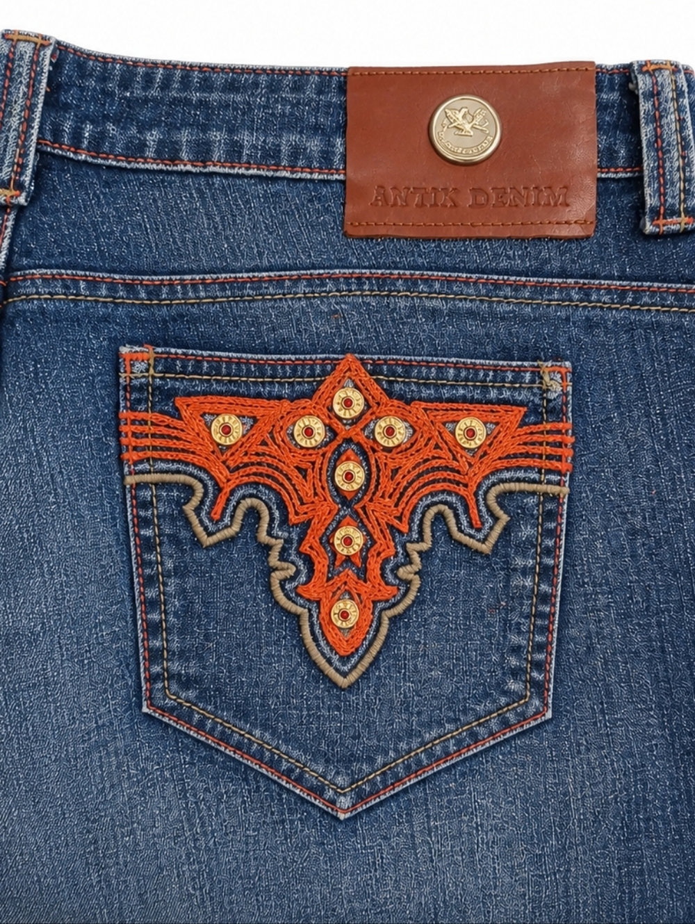 ANTIK DENIM Embellished Straight Leg JEANS Y2K Plus Size 24W VINTAGE - Picture 3 of 11